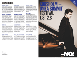 Program Korsholm - Norrlandsoperan