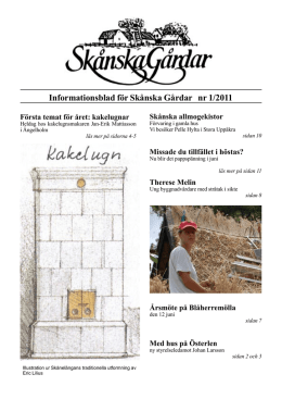 Informationsblad för Skånska Gårdar nr 1/2011