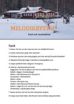 Facit och resultatlista - Svenska Kyrkans Unga i Linköpings Stift
