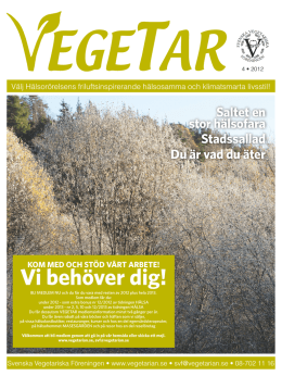 Vegetar nr 4-2012 - Svenska Vegetariska Föreningen