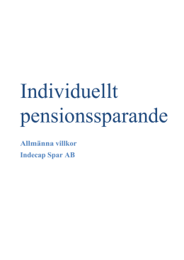 Individuellt pensionssparande