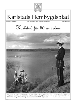 Karlstads Hembygdsblad Karlstad för 50 år sedan