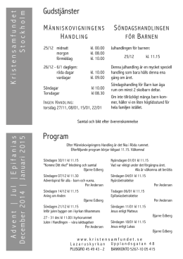 Program Stockholm dec 2014 jan 2015