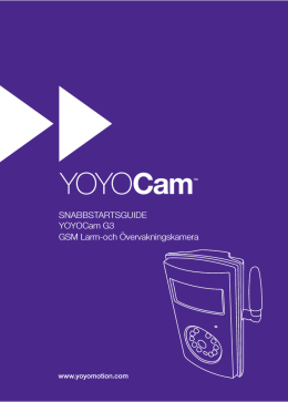 SNABBSTARTSGUIDE YOYOCam G3 GSM Larm-och
