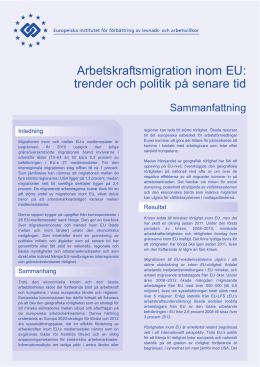 Arbetskraftsmigration inom EU: trender och politik på senare tid