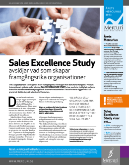 Artikel i Veckans Affärer "Sales Excellence Study"