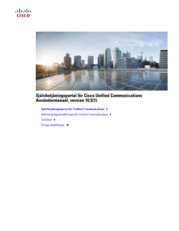Självbetjäningsportal för Cisco Unified Communications