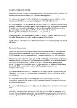 Tidlista f&ouml;r kyrkomusiker Avtal 12