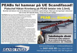 PEABs fel hamnar på UE Scandifasad!