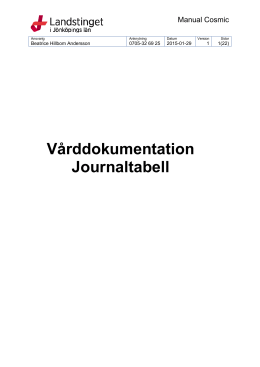 Vårddokumentation Journaltabell