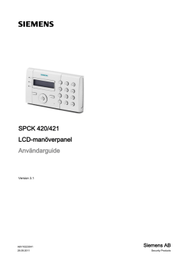 SPCK420/421 LCD-man&ouml;verpanel - anv&auml;ndarmanual