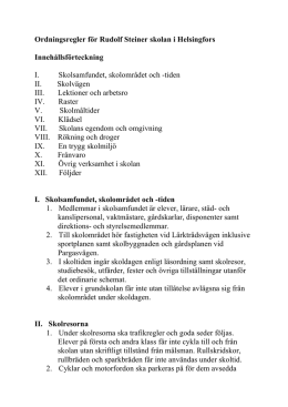 Ordningsregler för Rudolf Steiner skolan i Helsingfors
