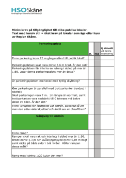 Checklista minimikrav till publika lokaler, (PDF