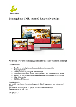 ManageBase CMS, nu med Responsiv design!
