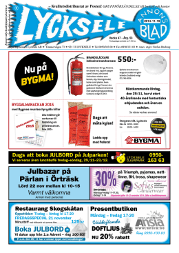 Annonsbladet vecka 47, 2014 - Nya Tryckeriet i Lycksele AB