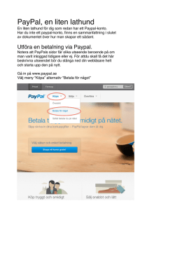 PayPal, en liten lathund - Sveriges DX
