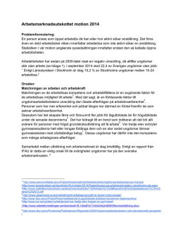 Arbetsmarknadsutskottets centrala motion 2014 (223 kB, pdf)