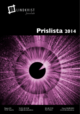 Prislista 2014 - Lindkvist Fotolab