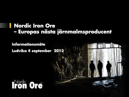 Nordic Iron Ore – Europas nästa järnmalmsproducent