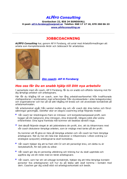 ALHFO Consulting JOBBCOACHNING