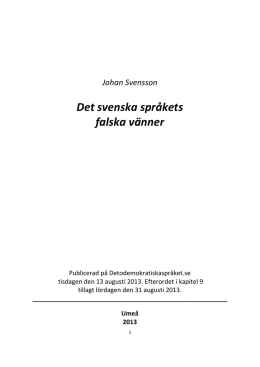 "Det svenska språkets falska vänner" (2013-08