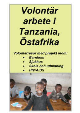 Volontärresor till Tanzania i Östafrika”.