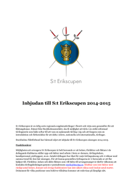 Inbjudan till S:t Erikscupen 2014-2015