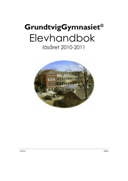 Elevhandbok (PDF). - GrundtvigGymnasiet