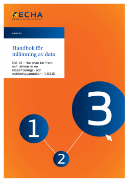 Handbok för inlämning av data - ECHA