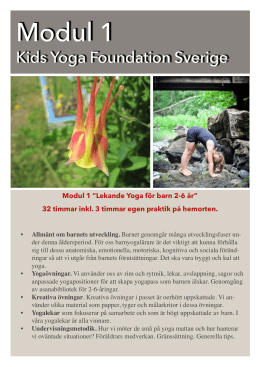 Modul 1 2-6 år - Kids Yoga Foundation Sverige