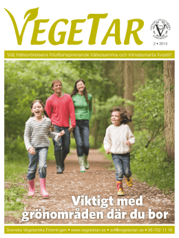 Vegetar nr 2 -2013	- Svenska Vegetariska Föreningen