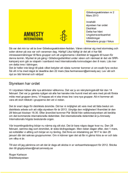 Styrelsen har ordet - Amnesty International