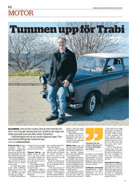 Tummen upp för Trabi - Nordisk Trabant & IFA