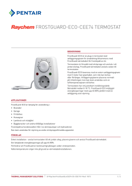 Raychem frostguard termostat produktblad