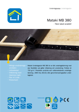 Mataki MB 380 underlagspapp - MB