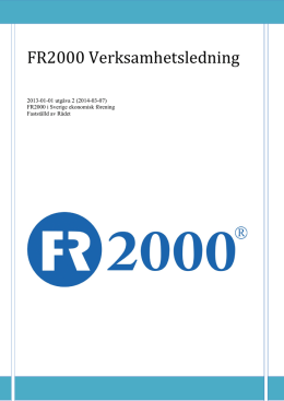 FR2000 Verksamhetsledning