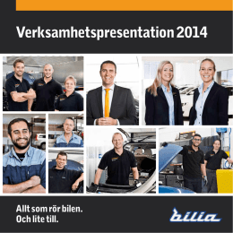 Verksamhetspresentation 2014 - Bilia