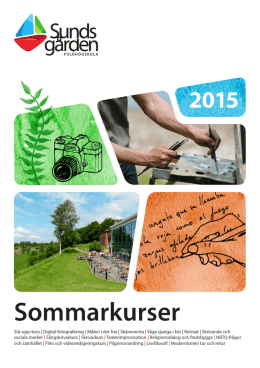 Sommarkurser 2015 - Sundsgårdens folkhögskola