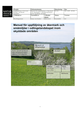 Manual för uppföljning av åkermark och