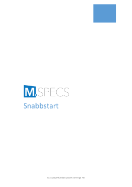 Snabbstart - Mspecs Support