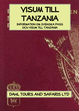 Information om visum till Tanzania och Zanzibar
