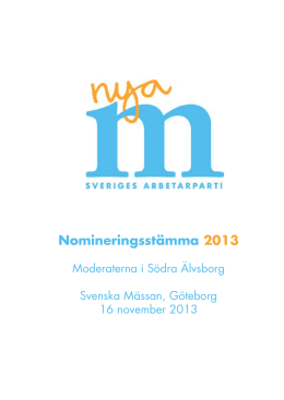 Nomineringsstämma 2013 - Moderaterna Södra Älvsborg