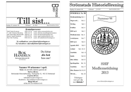 SHF Medlemstidning 2013 - Strömstads Historieförening