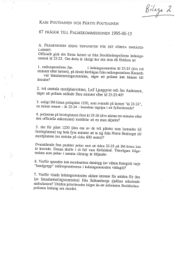 Poutiainens 67 fr&aring;gor - Svenska Politiska Mord