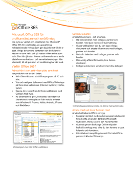 Microsoft Office 365 för proffsanvändare och småföretag