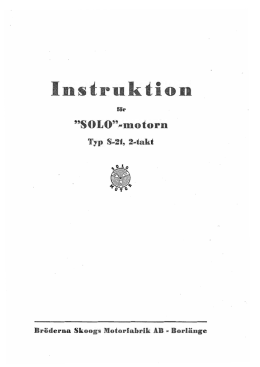 Instruktion for Solo-motorn typ S-21, 2