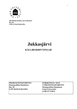Jukkasjärvi - Demografiska databasen