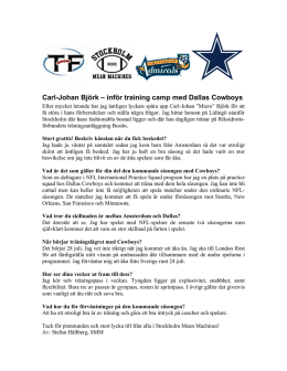 Carl-Johan Björk – inför training camp med Dallas Cowboys