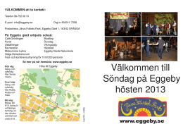 Välkommen till Söndag på Eggeby hösten 2013