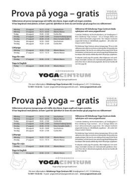 Prova på yoga – gratis Prova på yoga – gratis